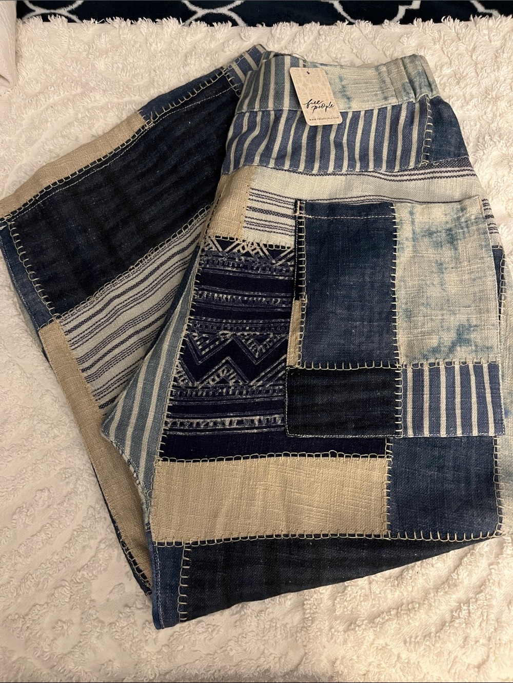 Free People/we the free symphony patched wide leg pants size small - Picture 5 of 5
